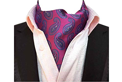 MOHSLEE Mens Classic Cravat Self Tie Necktie Paisley Jacquard Woven Luxury Ascot