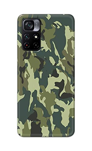 Image of Printed Hard Back Cover Case for Mi Poco M4 Pro 5G Back Cover (Green Army Camouflage) -1803