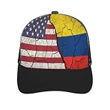 America Vs Colombia Vintage Flag Baseball Cap for Men Women Adjustable Trucker Hat Casquette Lightweight Mesh Snapback Hat Black