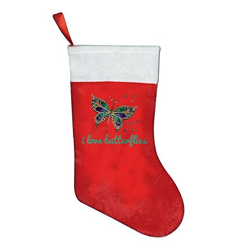SDLGG Butterfly Red Felt Christmas Stocking Party Accessory