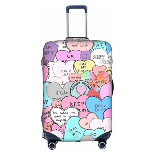 Colorful Heart Print Suitcase Protector Dust-Proof Case Men Women Travel Fits 18-32 Inch Luggage