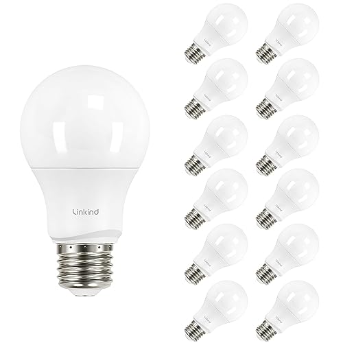 Linkind A19 LED Light Bulbs Dimmable, 60W Equivalent Light Bulbs, 9W, 5000K Daylight, 840 Lumens LED Bulbs, E26 Standard Base, Lighting for Bedroom Living Room Home Office, 20 Packs
