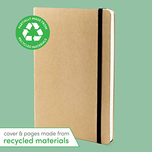 PAPERAGE Recycled Lined Journal Notebook, (Kraft Natural Brown), 160 Pages, Medium 5.7 inches x 8 inches - 100 gsm Thick Paper, Hardcover - Image 4