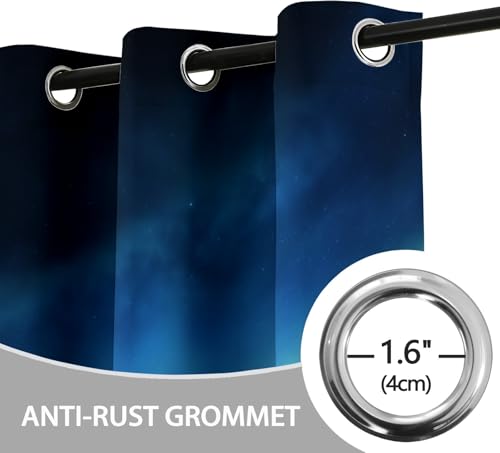 Rideaux occultants polyester bleu-vert avec oeillets L140xH160 - 6