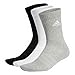 adidas Unisex Cushioned Crew Socks 3 Pairs, Medium Grey Heather / White / Black, 37-39