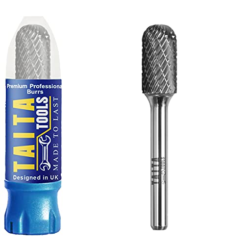 Fraise en carbure de tungstène SC-5 avec tige de 6,35 mm, double coupe rotative – Fraises de coupe pour meuleuse Milwaukee, Dewalt et Makita – Sculpture sur bois, métal et étui de rangement robuste