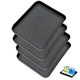 BAIFULAI 4er-Set Schuhabtropfschale: 35 x 27,5 x 3cm Schuhwanne, Schwarz Schuhablage Schuhabtropfschale, Plastik Sschuhmatte Abtropfmatte mit Erhöhtem Rand Schuhablage für Schuhe Regen Herbst Winter