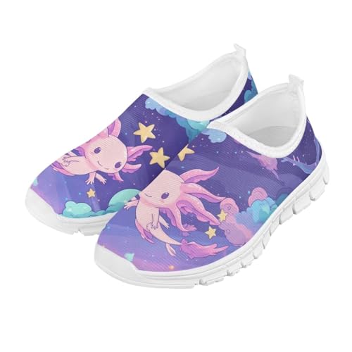 Doojoayie Axolotl Shoes for Girls Gym Shoes Slip On Shoes for Child Back to School Casual