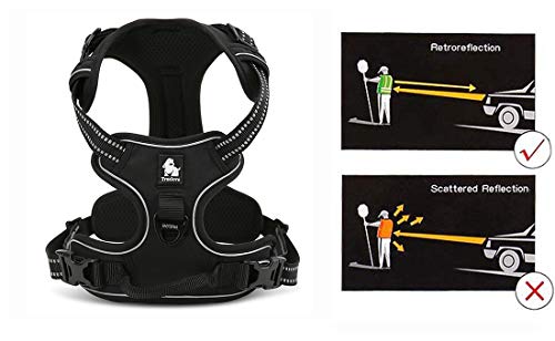 Juxzh Soft Front Dog Harness .Best Reflective No Pull Harness With Handle And 2 Leash Attachments #TOP2