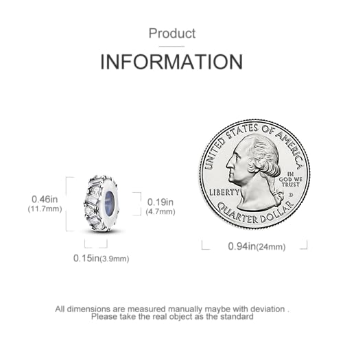 Parmuz Stoppers beads Charms for Bracelets 925 sterling silver 2pcs clip Rondelle Spacer Charm Jewelry for Woman3