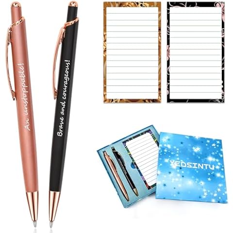 YedsIntu Gift set for Congrats, birthday,Festival,includs 2 adhesive notepads and 2 Personalized Pens. wall-planner notepads,refrigerator notepads,Shopping List, to-Do List,Unique Nice and Cute Pens. Cover