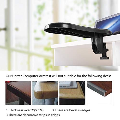 PRETTY SEE Computer Arm Rest Support for Desk and Chair, Sturdy Mouse Arm Rest, Desk Extender for Computer, for Home& Office - Thumbnail 4