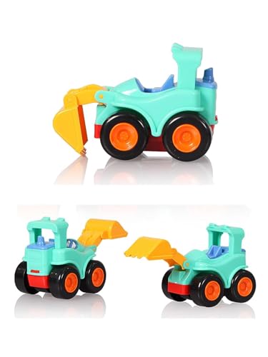 Image of WizToy Construction Toy Cars (3 Month Warranty) for 2,3,4,5 Year Old Boys, Girls Toddlers - Push and Go Construction Truck Toy, Pull Back Vehicles - 6 Pack Gift Set