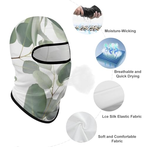 Balaclava para Hombres Máscara de Esquí Hojas de Eucalipto Máscara Facial de Invierno para Ciclismo miniatura 3