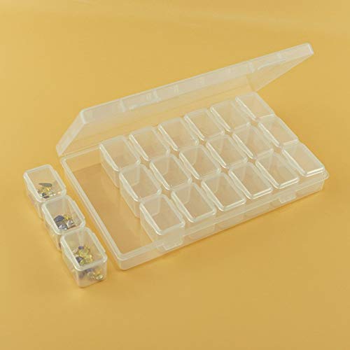 Caixa de armazenamento para Nail Art com 21 grades de ferramentas para coleta de diamantes Caixa de
