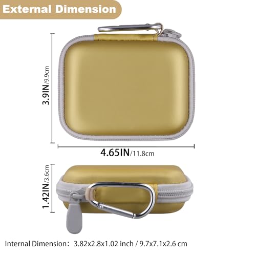 Image of Aenllosi for Crucial X10 Pro / X10 / X9 / X9 Pro 1TB /2TB /4TB /8TB Portable SSD Hard Case,USB 3.2 External Solid State Drive & USB Cable Organizer, Gold (Case Only)