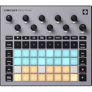 Novation AMS-CIRCUIT-RHYTHM Circuit Rhythm Sampler and Groovebox with 8 Sample Tracks and Sequencer Bundle with 2 YR CPS Enhanced Protection Pack