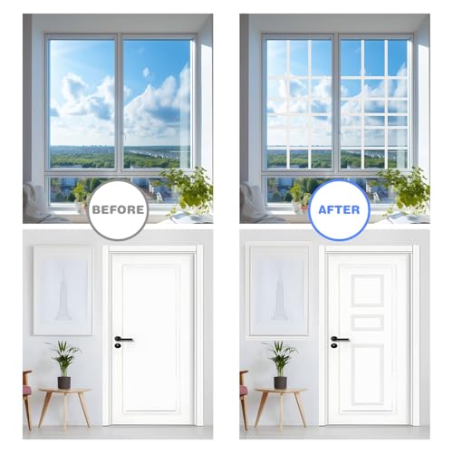 20 Ft x 0.5'' Window Grille Inserts Grid Kit with Scraper Tool,TPE Self-Adhesive Peel and Stick Trim Molding,Flexible Molding Window Trim for Windows Door Frames by ECcandiedhaws - Image 4