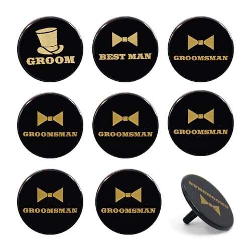Brosash Bachelor Party Golf Ball Markers - Set Of 9 Includes 1 Groom, 1 Best Man, 7 Groomsmen Golf Markers | Groomsman Proposal Gifts Box Favor Men Favors Decorations Themed Golfers Gift Accessories