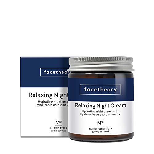 facetheory Relaxing Night Cream M10 - Night Time Facial Moisturizer, Formulated With Hyaluronic Acid and Vitamin C, Vegan and Cruelty Free, Made in the UK | 1.7 fl oz