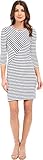 Lacoste Women's 3/4 Sleeve Striped Bodycon Dress