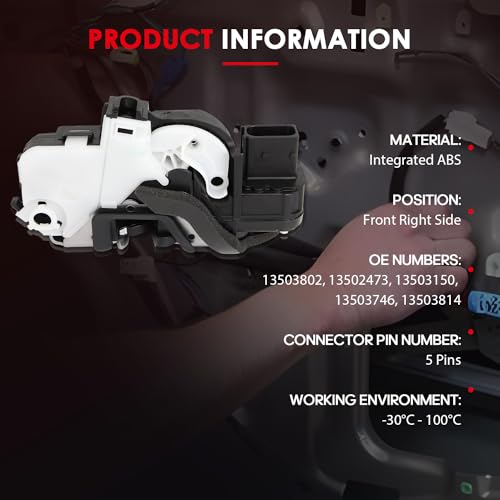 Image of cciyu Front Right Passenger Side Door Lock Actuator for Cadillac for Chevy for GMC for Buick Allure Cascada Sonic Camaro Cruze Malibu SS Terrain 2010-2019 13503802