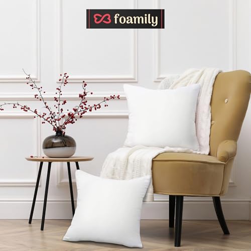 Image of Foamily Couch Pillows Inserts 16x16 (Set of 2) Premium Decorative Pillows for Couch, Bed & Living Room, Soft Fluffy Throw Pillow Inserts for Home Decor