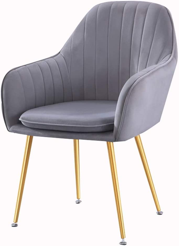 Chaise rembourrée en velours gris foncé pour soulager le dos en salle à manger