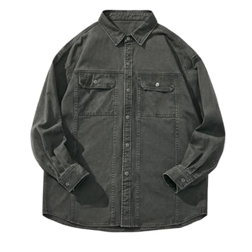 Abrigo de algodón para hombre WOLONG camisa de manga larga estilo vintage