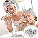 AMCAMI 6 PCS Spa Headband with Wrist Washband Face Wash Set,Skincare Makeup Headband and Wristband Towel Scrunchies for Washing Face, Sleepover Party Supplies for Girls(Gray)