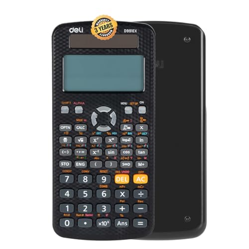 Image of deli E991EX Scientific Calculator with 3 Years Warranty 552F Textbook Display ANS Function Fractional Arithmetic Function - Black