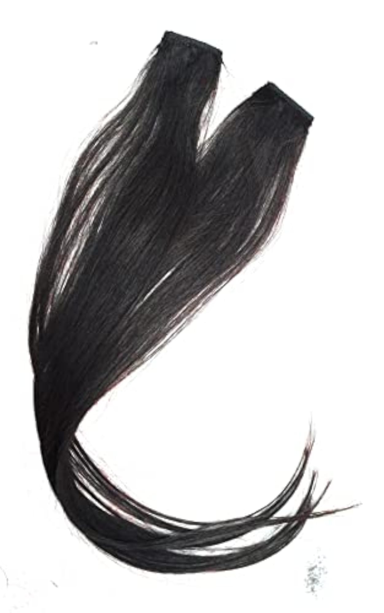 2 Pcs Single Clip Human Hair Side Covers Extensions for Women