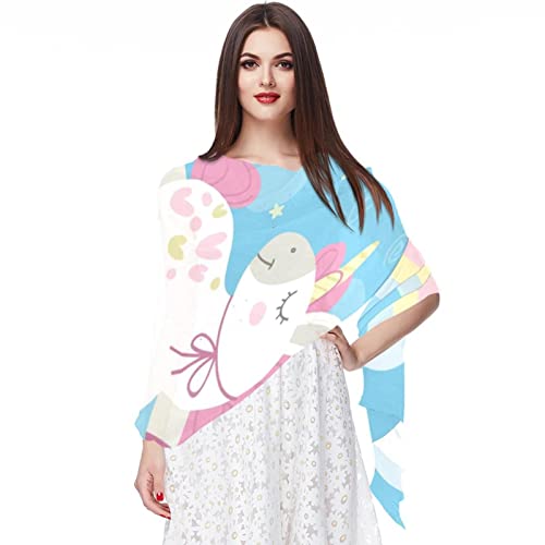 Écharpe de plage pour femme foulard licorne en mousseline de soie et ceinture hijab