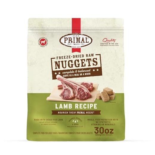 Primal Freeze Dried Raw Dog Food Nuggets, Lamb, Complete & Balanced Meal, Also Use as Topper or Treat, Premium, Healthy, Grain Free, High Protein Raw Dog Food, 30 oz