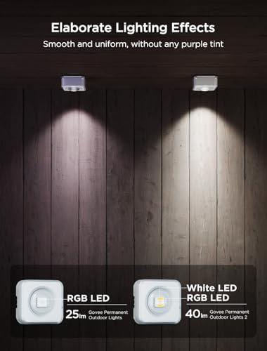 Govee Permanent Outdoor Lights 2, 30M RGBIC Outdoor Lights with 72 LED, 40lm, IP67 Waterproof Smart LED Eaves Lighting, 100 Scene Modes for Decor, Work with Alexa, Google Assistant, White - Image 7