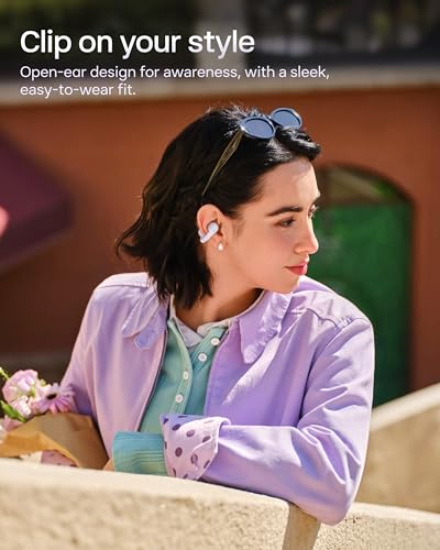 Image of SHOKZ OpenDots Air - Open-Ear, Clip-On Earbuds - Bluetooth 6.1, Up to 36 Hours of Listening, Interchangeable Earbuds, Touch Controls, Dual AI Noise-Canceling Microphones, IP55, Bassphere Technology