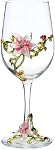 Simcat Handmade Painted Enamel Flower Glass Wine Glasses Transparent Refined Goblet, Stem For Cabernet, Gifts (Single pink gift box,1 Gift Box)