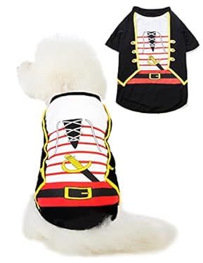 AMAZON - Coomour Halloween Dog Hoodies Pirate Pet Clothes Cotton Dogs Sweatersshirts for Small Medium Dogs Hooded Puppy Outfit Shirts (M)