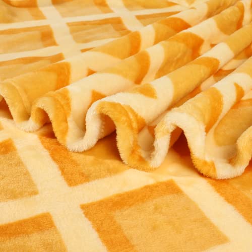 Image of Bnuitland Waffle Funny Blanket, 300 GSM Double Sided Giant Novelty Realistic Food Blanket for Adults and Kids, Super Soft Flannel Throw