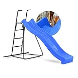 Spielturmking® Kinder Rutsche mit Podest Outdoor Garten Spielgeräte, Stabile Wasserrutsche mit Leiter für Kinder, Alternative zu Indoor Spielgeräten, 2,30 Meter lang (Blau)