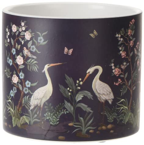 Small Animal Ceramic Plant Pot Indoor Home House Decorative Flower Succulent Cactus Herb Round Planter Cover Holder (Stork - Ø 10.5cm)