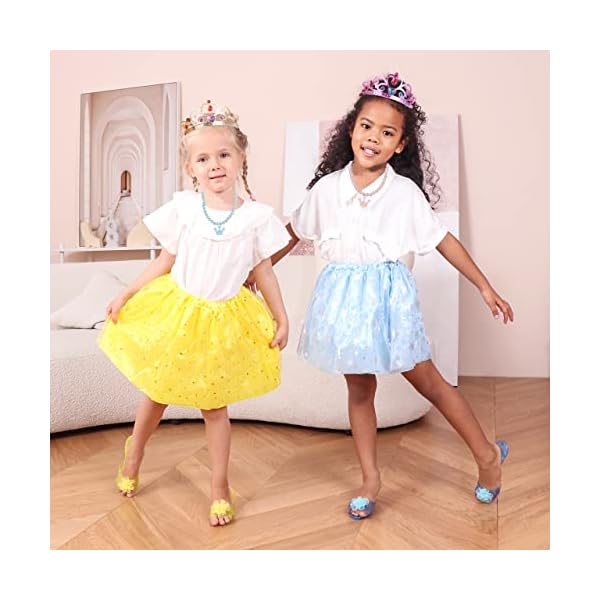 Meland princess dress up - dress up clothes for toddlers with skirts, shoes, crown & play jewelry, princess toys for girls age 3,4,5,6 year old, toddler little girls gift idea for birthday christmas - image 5
