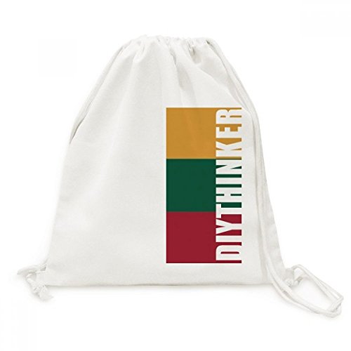 Sac de sport Lituanie en toile à cordon de serrage pour voyage et loisirs