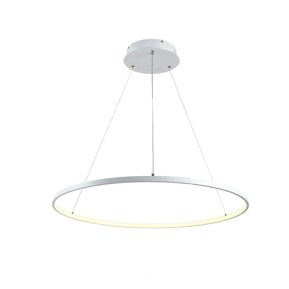 KXEcoLife LED Pendant Light Fixture Modern Round Ceiling Lighting Indoor Chandelier Contemporary Lamp (White Light, 3 Ring White 40cm 60cm 80cm) Comfortable Anniversary