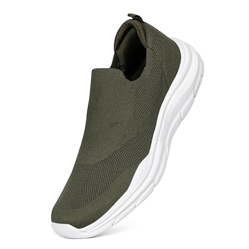 YOHO Beech Shoes for Men | Big Size Shoes |Comfortable Large Feet Sneakers | Olive Green - UK 12