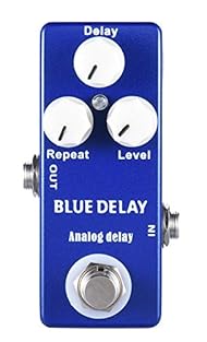 YMUZE Moskyaudio guitar effect pedal for electric guitar players. This item has three controls knobs: Level, Delay, Repeat. Level knob can set the level of delayed signal mixed with straight guitar tone; Delay knob can control the delay time from 25m...