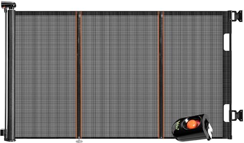 Ycozy Cancelletto per Bambini Scale Senza Foratura 0-200cm Cancelletto per Cani con Barra di Supporto, Retrattile Cancello Bambini Adatto per Scale Interni Esterni