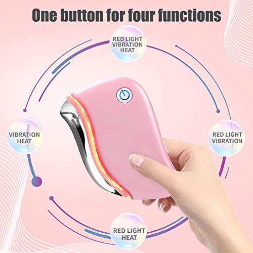 Aikertec Electric Gua Sha, 4-In-1 Multi-Function Anti-Aging Face Massager, Facial Contouring & Firming, Heat Electric Gua Sha Tool, Double Chin, Awakening Skin, Deep Treatment #TOP3