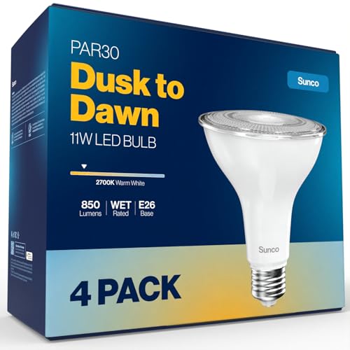 Sunco LED PAR30 Dusk to Dawn Light Bulb for...