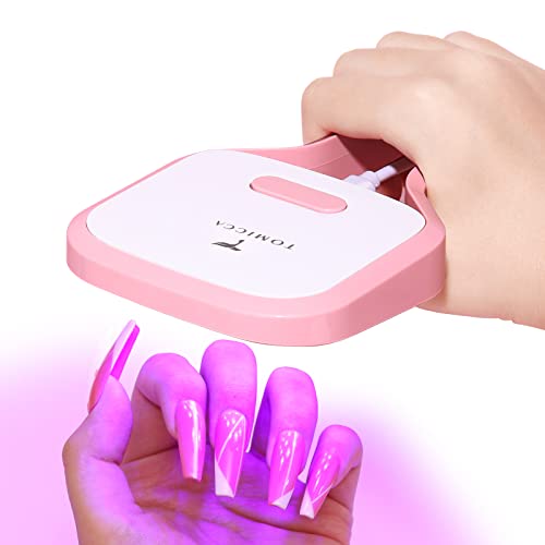TOMICCA Lampe-UV Ongles Gel,24W Portable MINI Lampe UV Vernis-Semi-Permanent pour UV Gel Colles Vernis à Ongles en Gel avec Poignée Cover